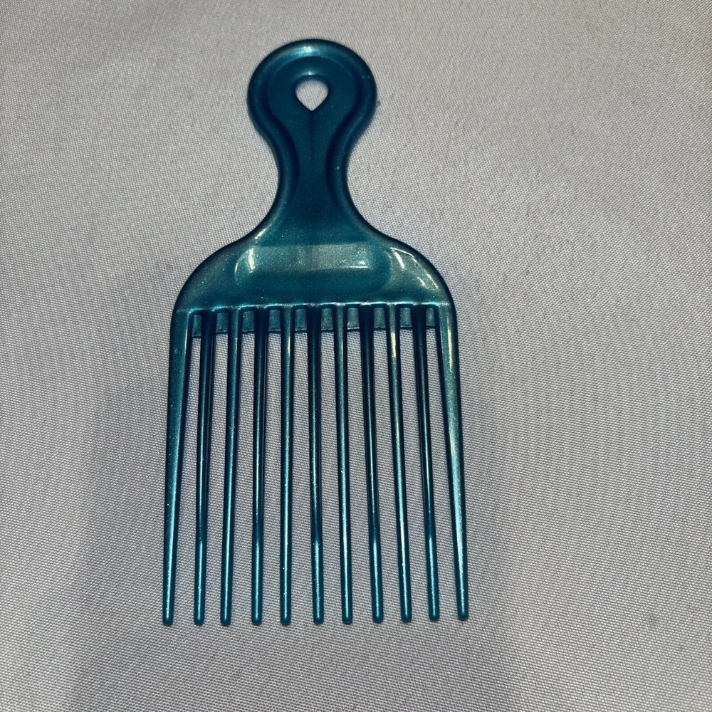 Vintage Hair‎ Lift Pick Comb Blue Sparkly Glitter Plastic Hair Accessory 80-90s